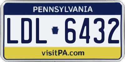PA license plate LDL6432
