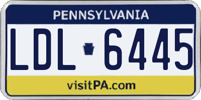 PA license plate LDL6445