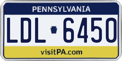 PA license plate LDL6450