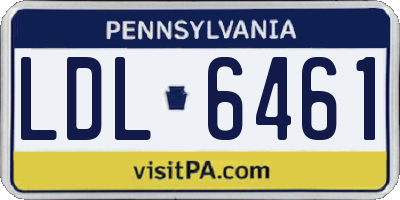 PA license plate LDL6461