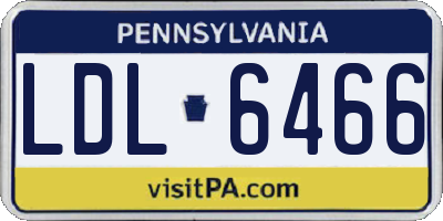 PA license plate LDL6466
