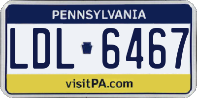PA license plate LDL6467