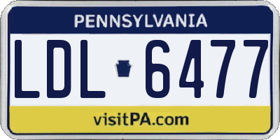 PA license plate LDL6477
