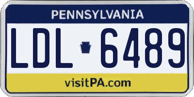 PA license plate LDL6489