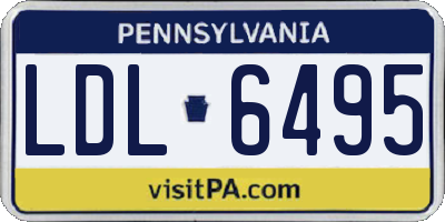 PA license plate LDL6495