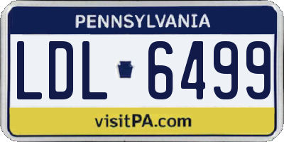 PA license plate LDL6499