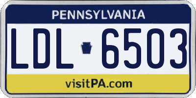 PA license plate LDL6503