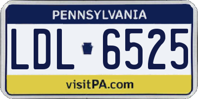 PA license plate LDL6525