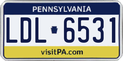 PA license plate LDL6531