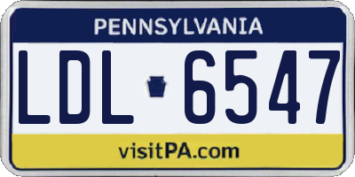 PA license plate LDL6547