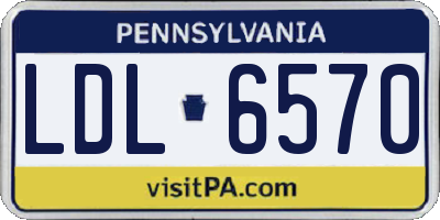 PA license plate LDL6570