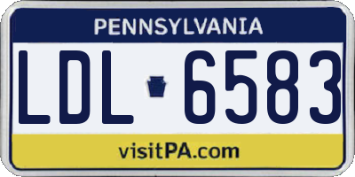 PA license plate LDL6583