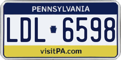 PA license plate LDL6598