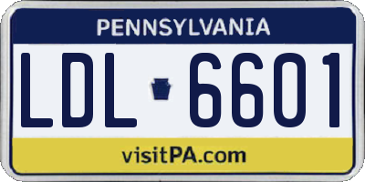 PA license plate LDL6601