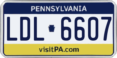 PA license plate LDL6607