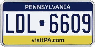 PA license plate LDL6609