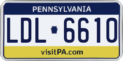 PA license plate LDL6610