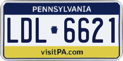 PA license plate LDL6621