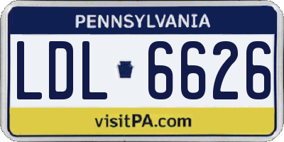 PA license plate LDL6626
