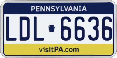 PA license plate LDL6636