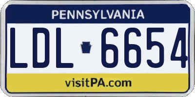PA license plate LDL6654