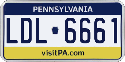 PA license plate LDL6661