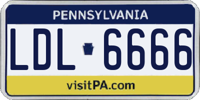 PA license plate LDL6666