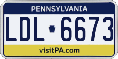 PA license plate LDL6673