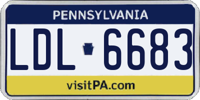 PA license plate LDL6683