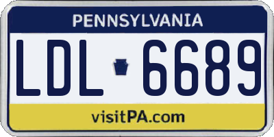 PA license plate LDL6689
