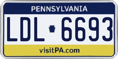 PA license plate LDL6693