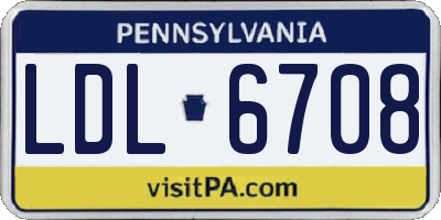 PA license plate LDL6708