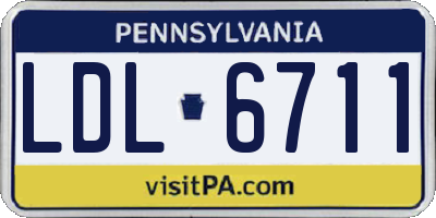 PA license plate LDL6711