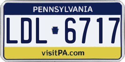 PA license plate LDL6717