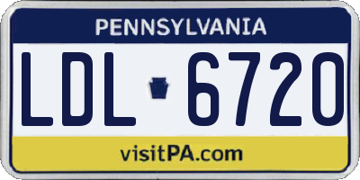 PA license plate LDL6720
