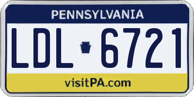 PA license plate LDL6721