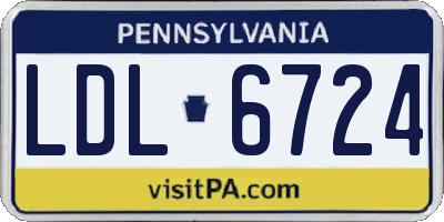 PA license plate LDL6724