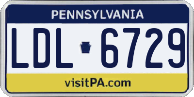 PA license plate LDL6729