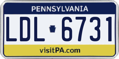 PA license plate LDL6731