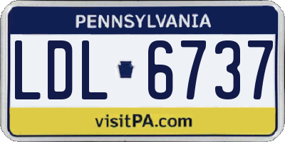 PA license plate LDL6737