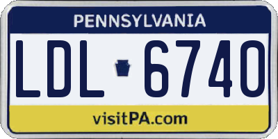 PA license plate LDL6740