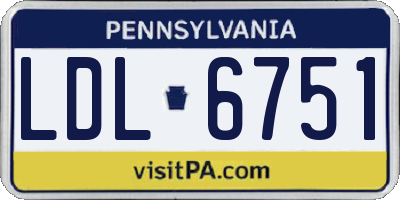 PA license plate LDL6751