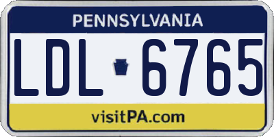 PA license plate LDL6765