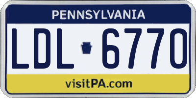 PA license plate LDL6770
