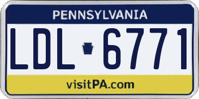 PA license plate LDL6771