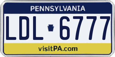 PA license plate LDL6777