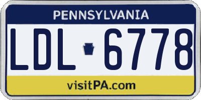 PA license plate LDL6778
