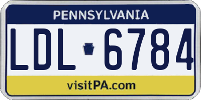 PA license plate LDL6784