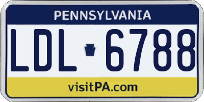 PA license plate LDL6788