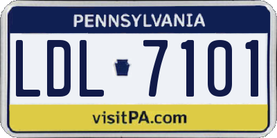 PA license plate LDL7101